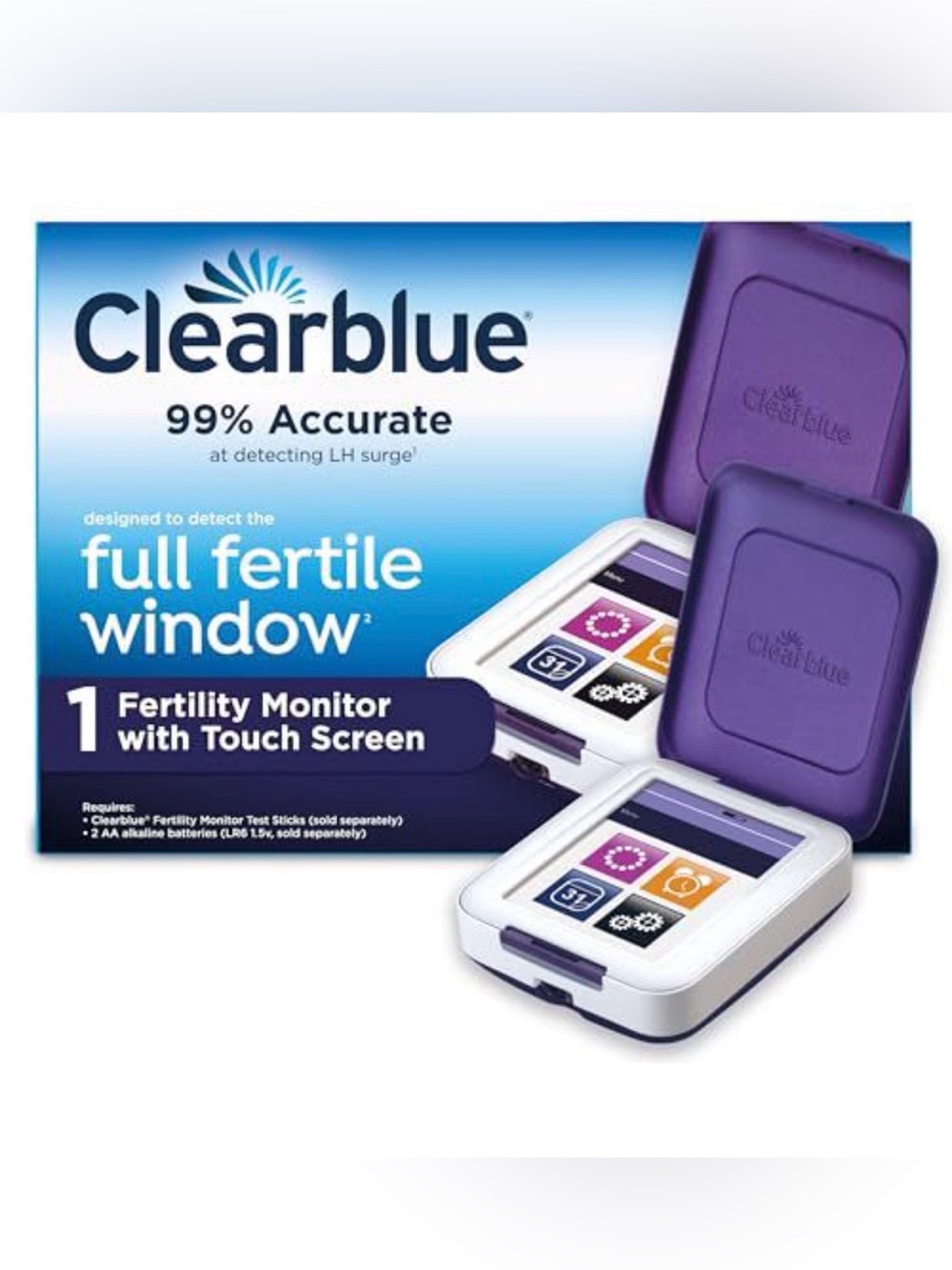 Clearblue White and Purple Fertility Monitor with Touch Screen